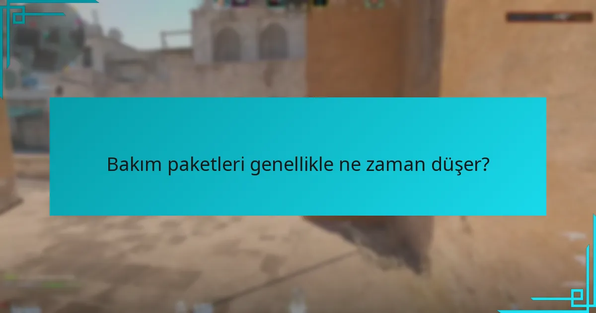 Bakım paketleri genellikle ne zaman düşer?