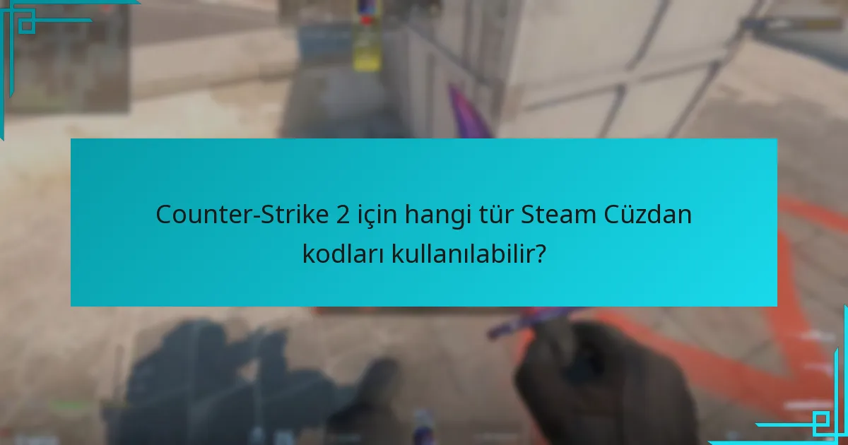 Counter-Strike 2 için hangi tür Steam Cüzdan kodları kullanılabilir?