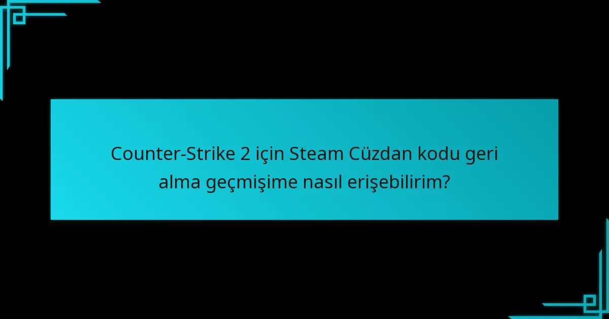 Counter-Strike 2 için yeni Steam Cüzdan kodlarını nasıl geri alabilirim?
