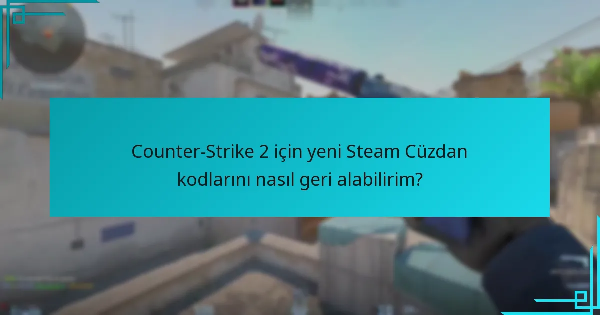 Counter-Strike 2 için yeni Steam Cüzdan kodlarını nasıl geri alabilirim?
