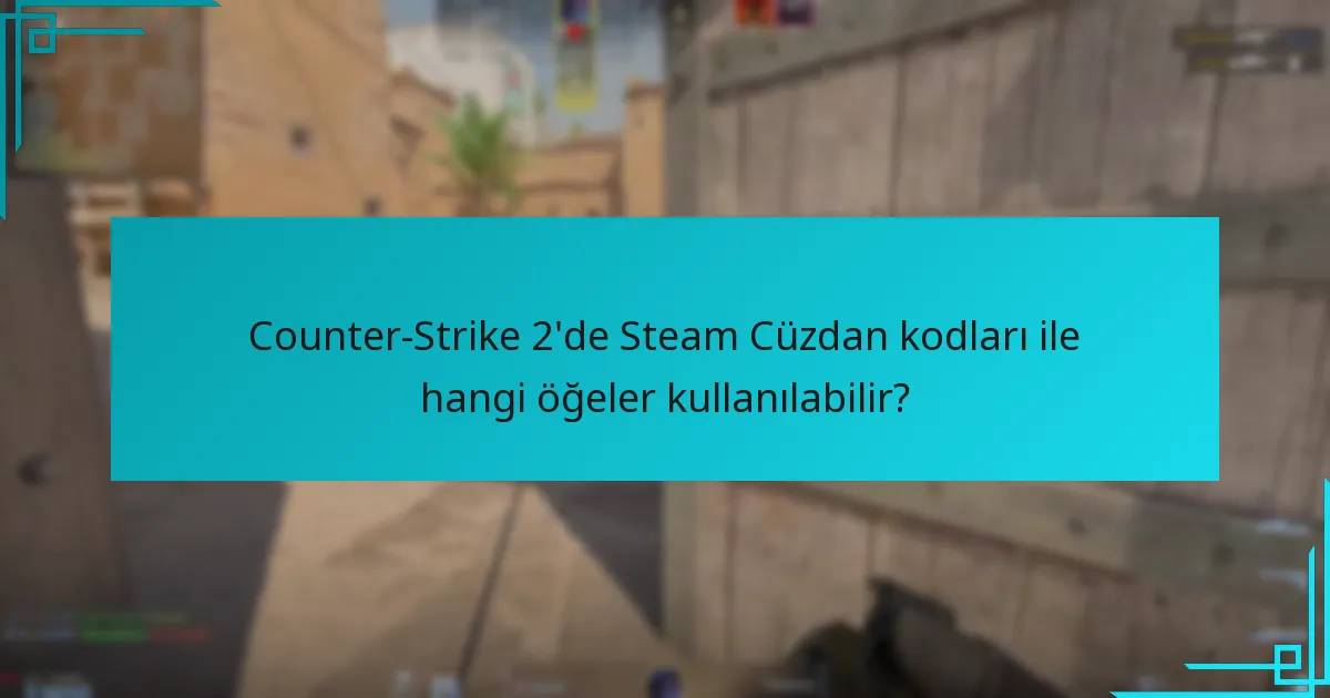 Counter-Strike 2’de Steam Cüzdan kodları ile hangi öğeler kullanılabilir?