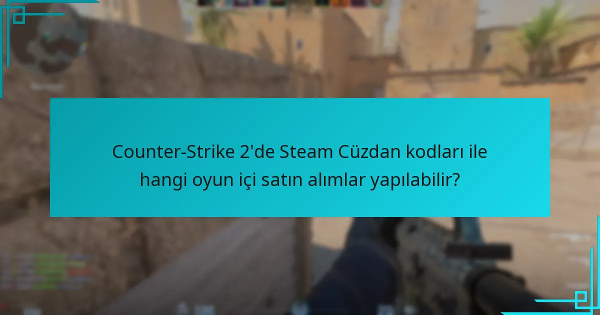 Counter-Strike 2’de Steam Cüzdan kodları ile hangi oyun içi satın alımlar yapılabilir?