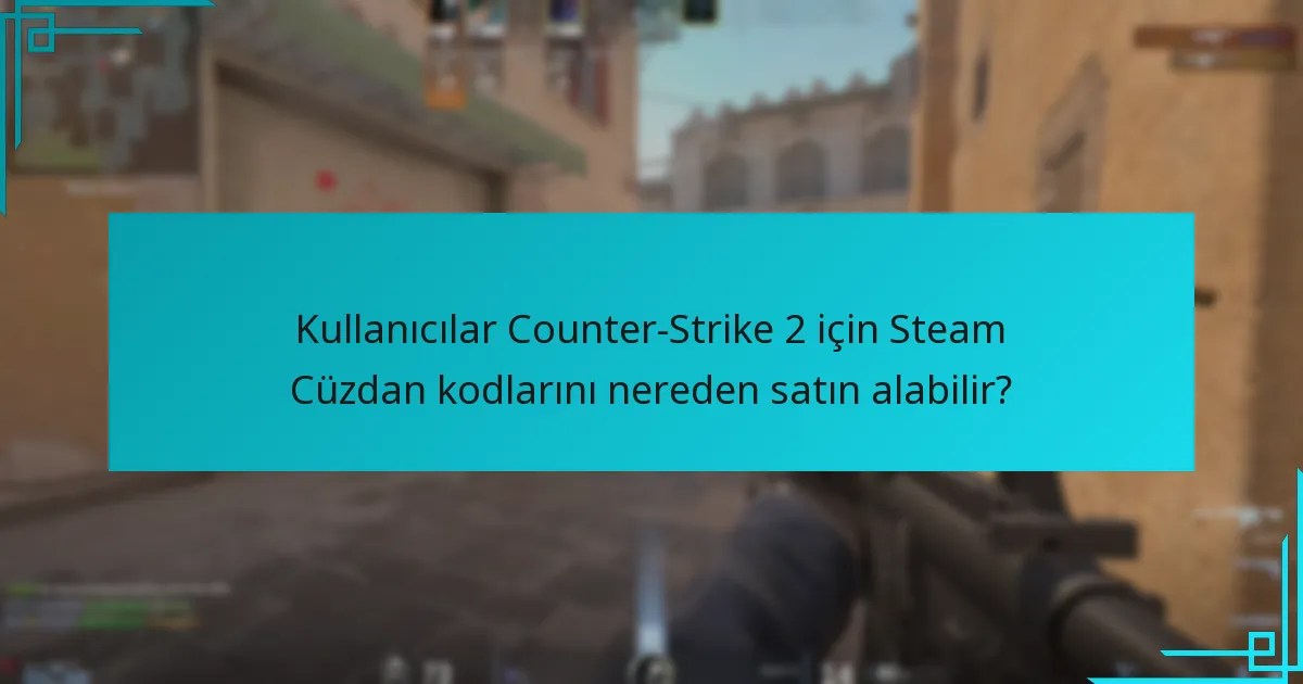 Kullanıcılar Counter-Strike 2 için Steam Cüzdan kodlarını nereden satın alabilir?