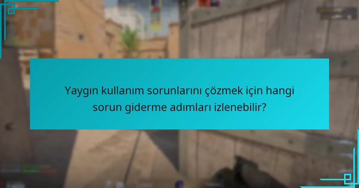 Yaygın kullanım sorunlarını çözmek için hangi sorun giderme adımları izlenebilir?